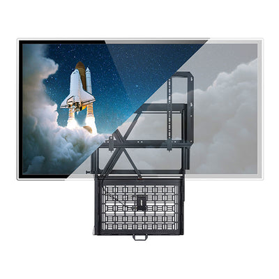 B-Tech XL Fixed TV Wall Mount BT7885/B, recessed mount positions shown through a transparent display