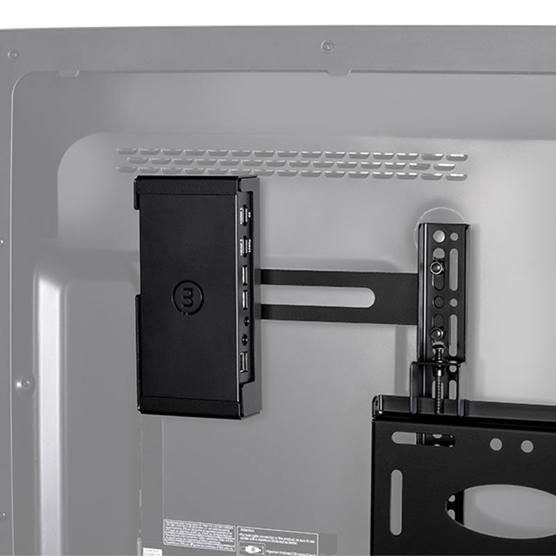 B-Tech Mounting Cradle BT7886/B, media player enclosure installed behind display