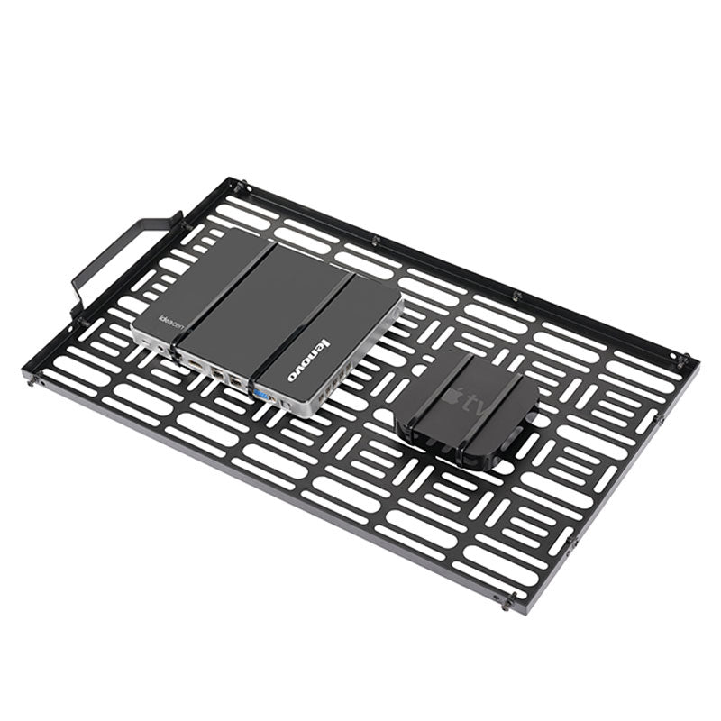 B-Tech Wall Mounted AV Storage Tray BT7889/B, media device wall mount tray with components