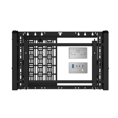B-Tech XL Pull-Out TV Wall Mount BT7896/B, ceiling display mount rear equipment panel with outlets