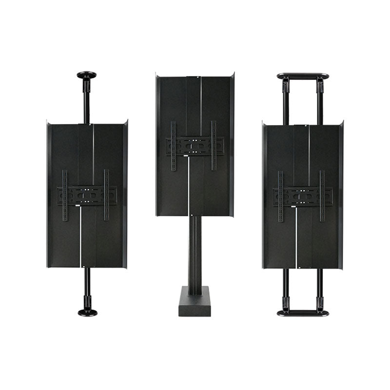 B-Tech Adjustable Rear TV Cover Enclosure BT7901-65/B, floor-to-ceiling multi-display mount rear configurations