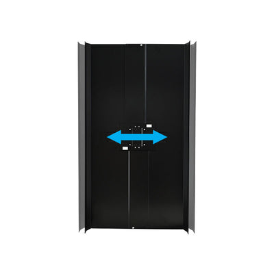 B-Tech Adjustable Rear TV Cover Enclosure BT7901-65/B, portrait display width adjustment diagram