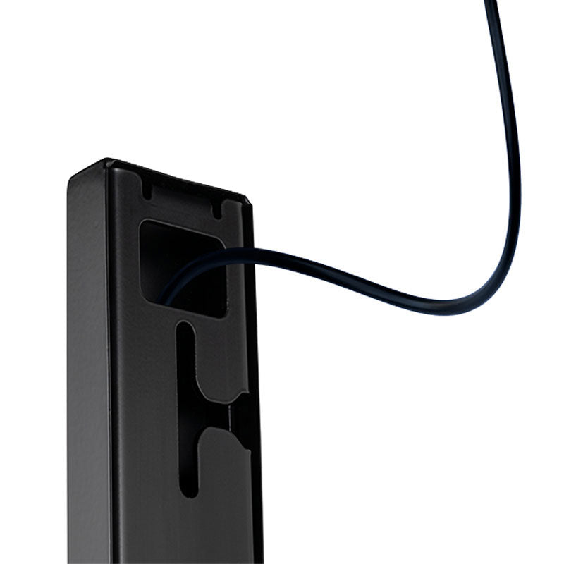 B-Tech TV Ceiling Mount BT8325/B, cable routed through a black support upright