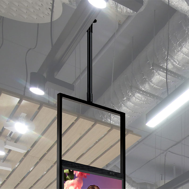 B-Tech System 2 Pole Adapter BT8327/B, ceiling-suspended display installed industrial view