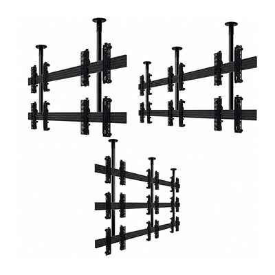 B-Tech Video Wall Ceiling Mount BT8342/B, ceiling-mounted video wall rails in multiple configurations
