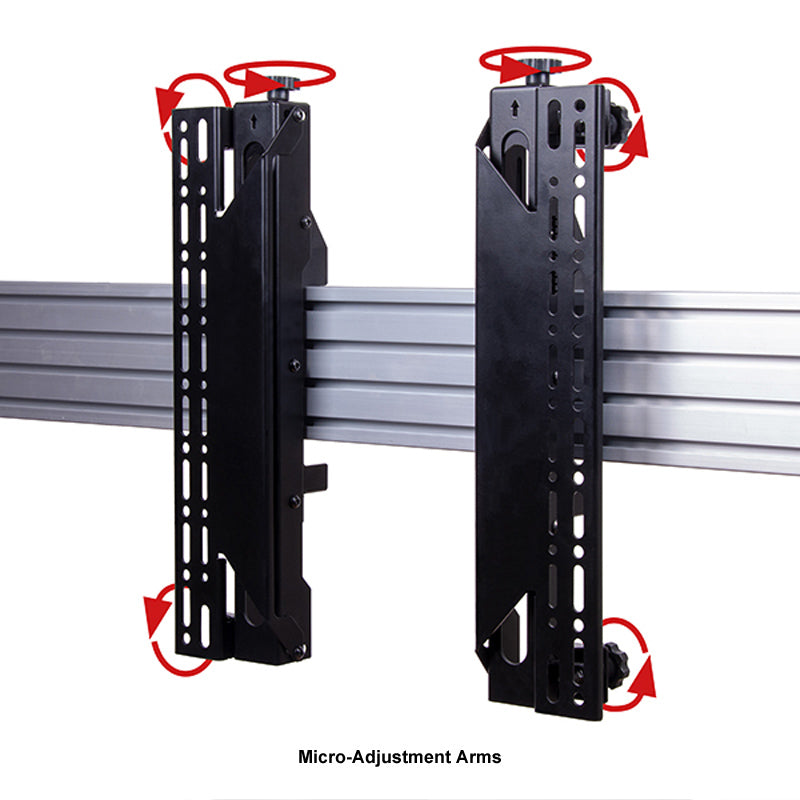 B-Tech Bolt Down Video Wall Stand BT8372-3x3/BB, micro-adjustment arm rotation diagram