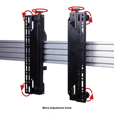 B-Tech Bolt Down Video Wall Stand BT8372-3x3/BB, micro-adjustment arm rotation diagram