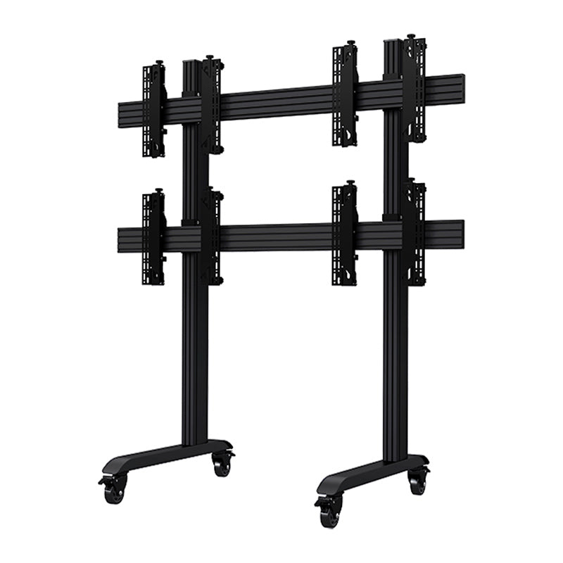 B-Tech BT8371-2x2-BB Mobile Video Wall Cart (2x2, 46-70 inch, Black)