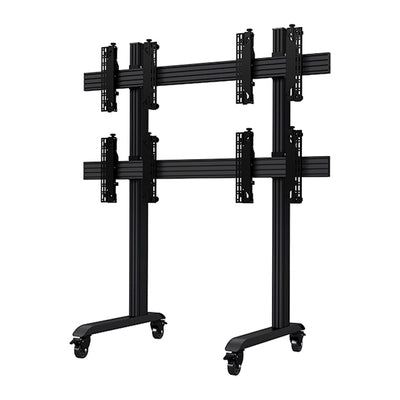 B-Tech BT8371-2x2-BB Mobile Video Wall Cart (2x2, 46-70 inch, Black)