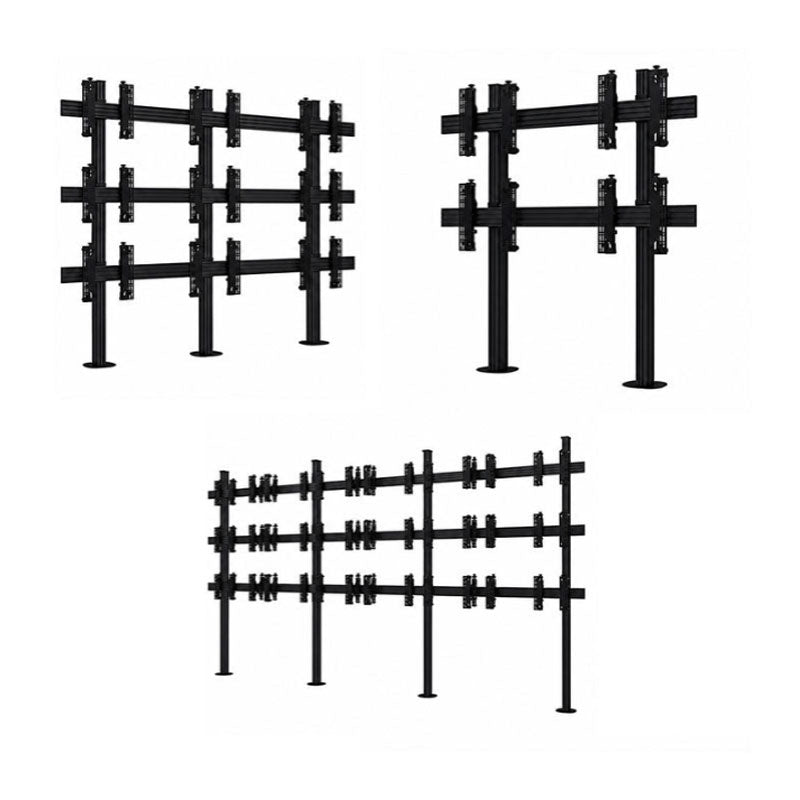 B-Tech Bolt Down Video Wall BT8372/BB, modular video wall floor stand configurations