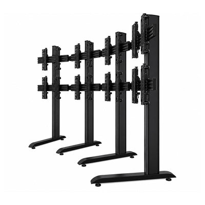 B-Tech Freestanding Video Wall BT8373/BB, curved video wall floor stand front perspective