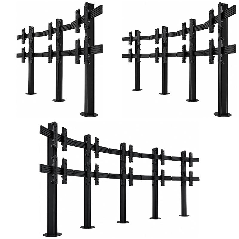 B-Tech Bolt Down Video Wall BT8375/BB, multi-display floor array configurations