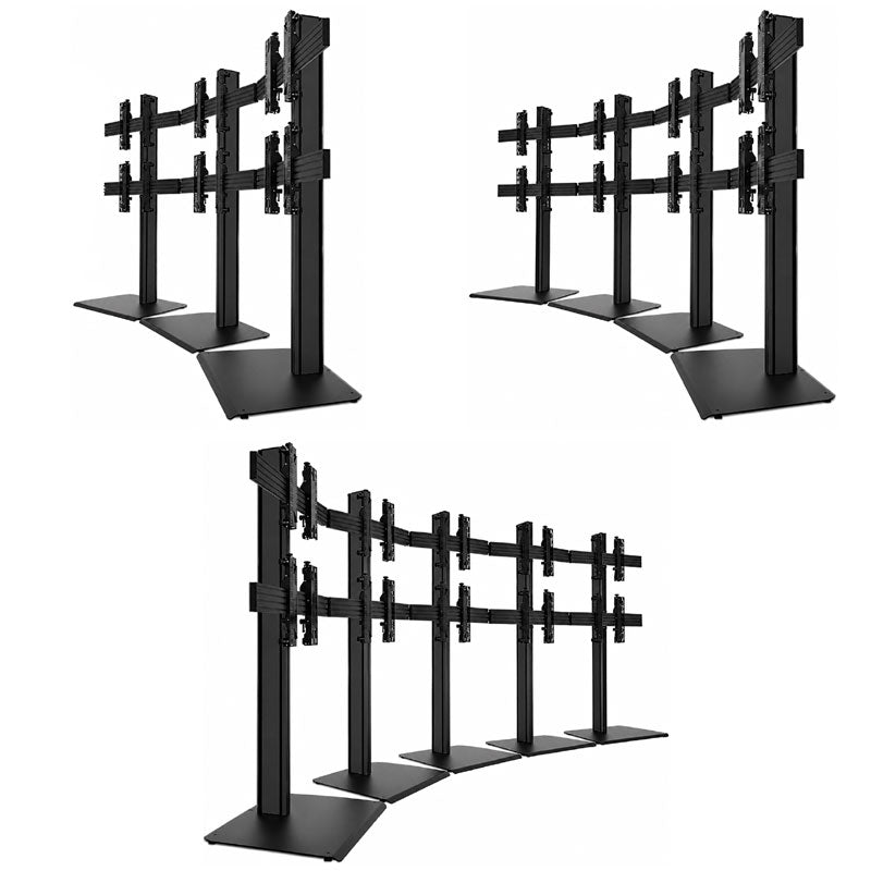 B-Tech Freestanding Video Wall BT8376/BB, curved video wall floor stand configurations