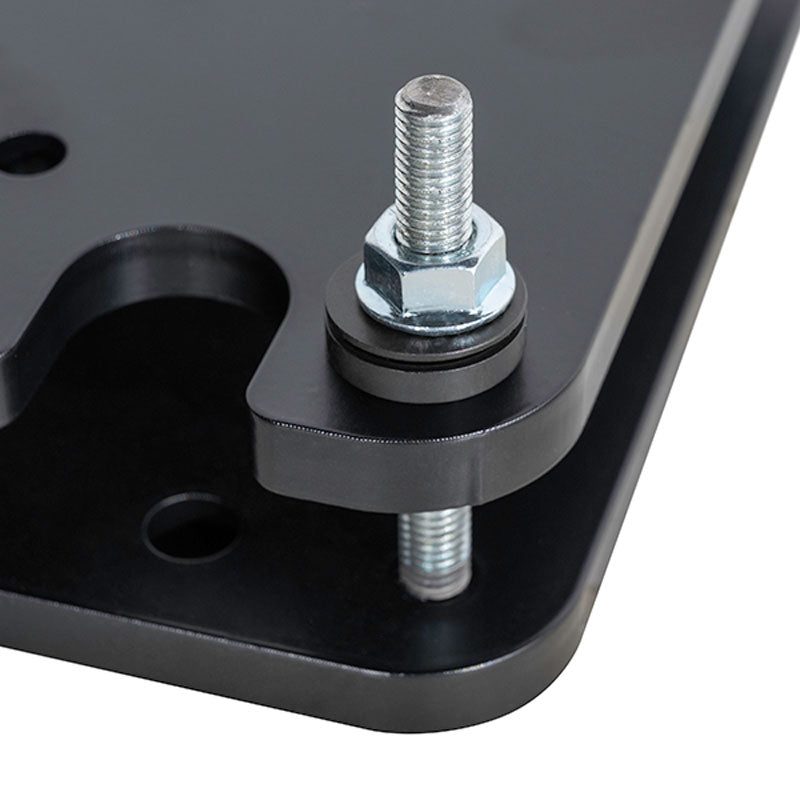 B-Tech System X Bolt Down Floor Base BT8380-AFB/B, leveling foot hardware close-up