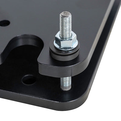 B-Tech System X Bolt Down Floor Base BT8380-AFB/B, leveling foot hardware close-up
