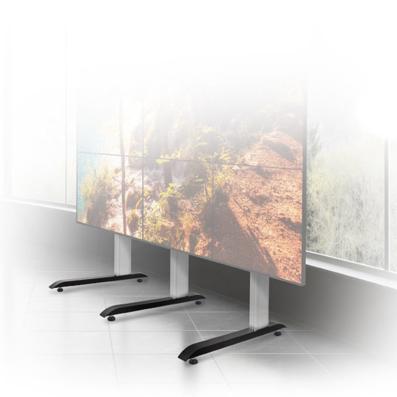 B-Tech System X Floor Stand Base BT8380-BASE/B, multi-display floor stands installed room view