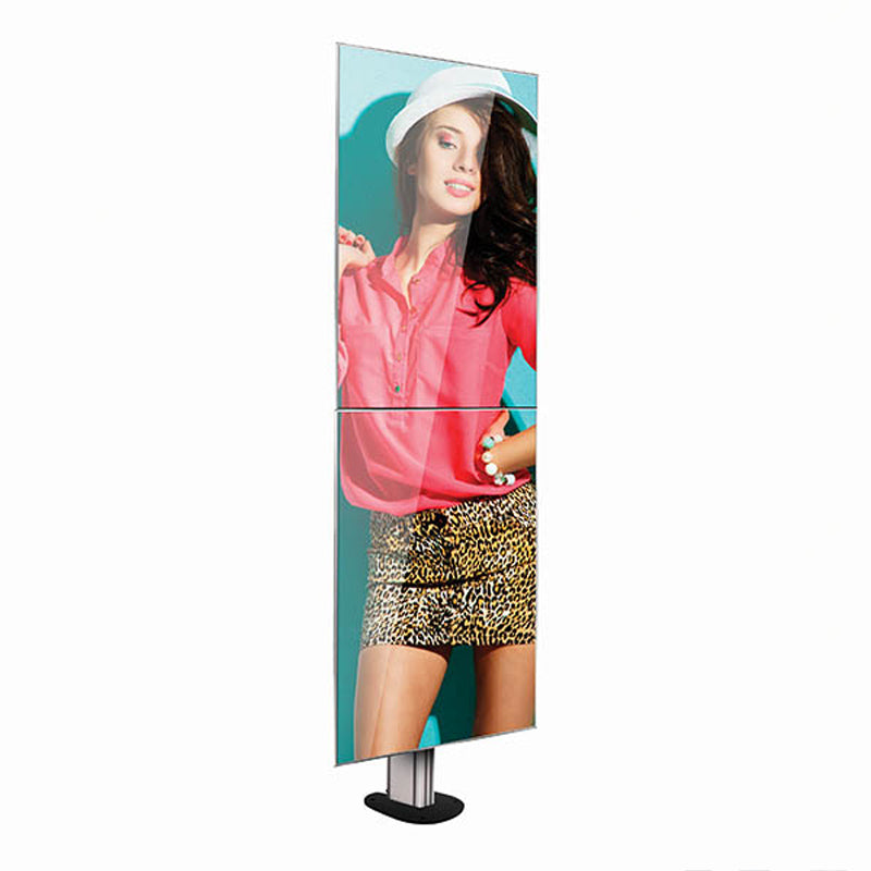 B-Tech System X Bolt Down Floor Base BT8380-FFB/B, portrait digital signage floor stand front view