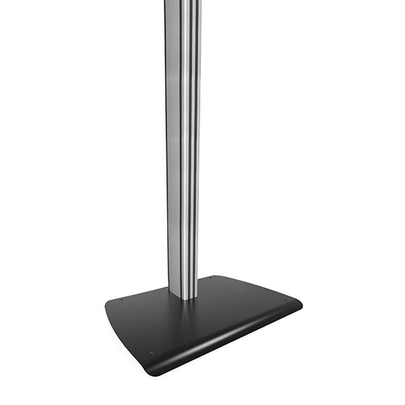 B-Tech System X Freestanding Floor Base BT8380-FSB/B, silver column stand with a black floor base
