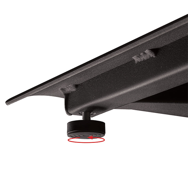 B-Tech System X Freestanding Floor Base BT8380-FSB/B, adjustable leveling foot in close-up