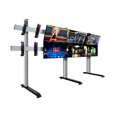 B-Tech System X Tilt Joining Plate BT8380-JPT/B, dual-display floor stand configurations