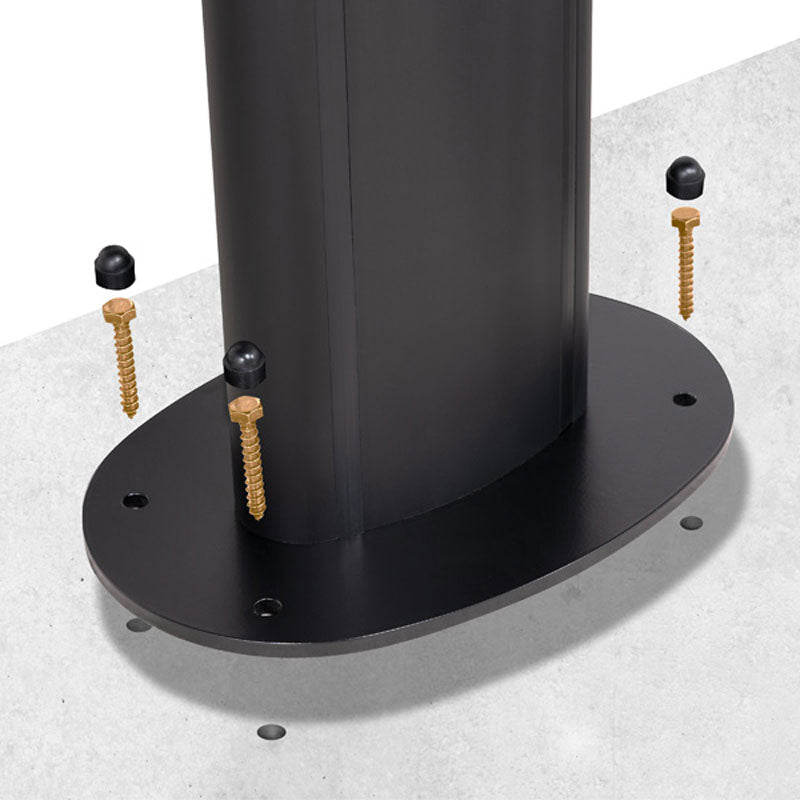B-Tech Mode-AL Bolt Down Floor Base BT8385-BDB/B, column base floor-anchoring detail