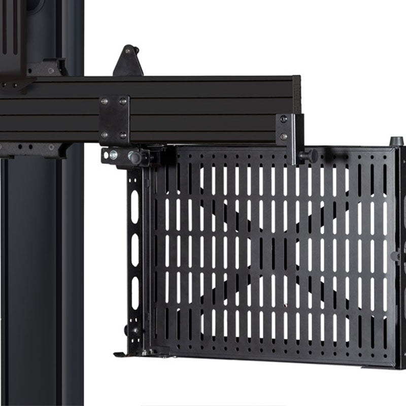 B-Tech Mode-AL Rail-to-Column Mount Kit BT8385-RTC/B, equipment shelf mounted to display cart