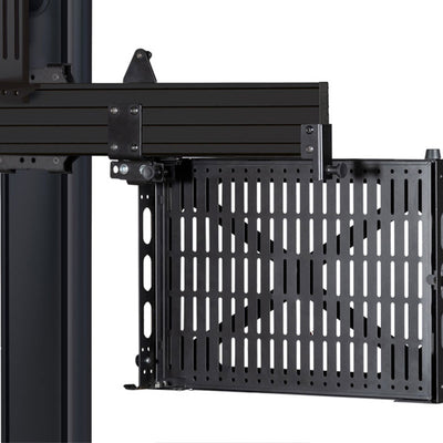 B-Tech Mode-AL Rail-to-Column Mount Kit BT8385-RTC/B, equipment shelf mounted to display cart