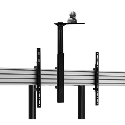 B-Tech System X Rail Accessory Mounting Arm BT8390-SA/B, triple-display mounting bar rear view