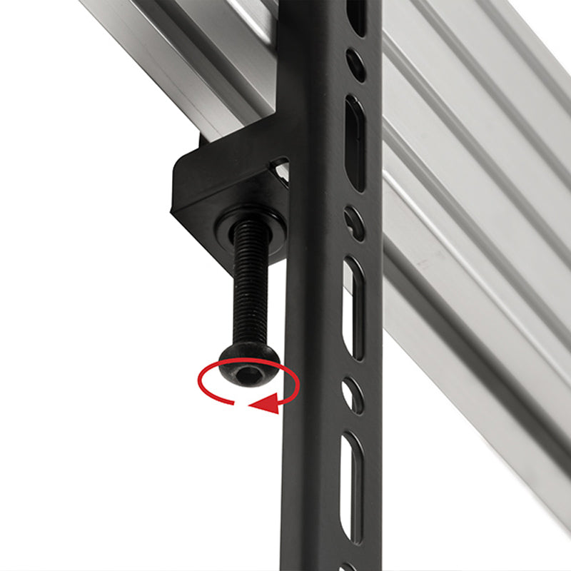 B-Tech System X TV Interface Arms BT8390-VESA400F/B, display rail clamp adjustment detail