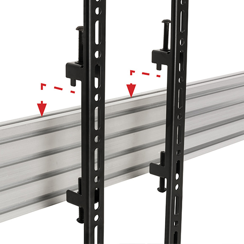 B-Tech System X TV Interface Arms BT8390-VESA400F/B, vertical display rails installation detail