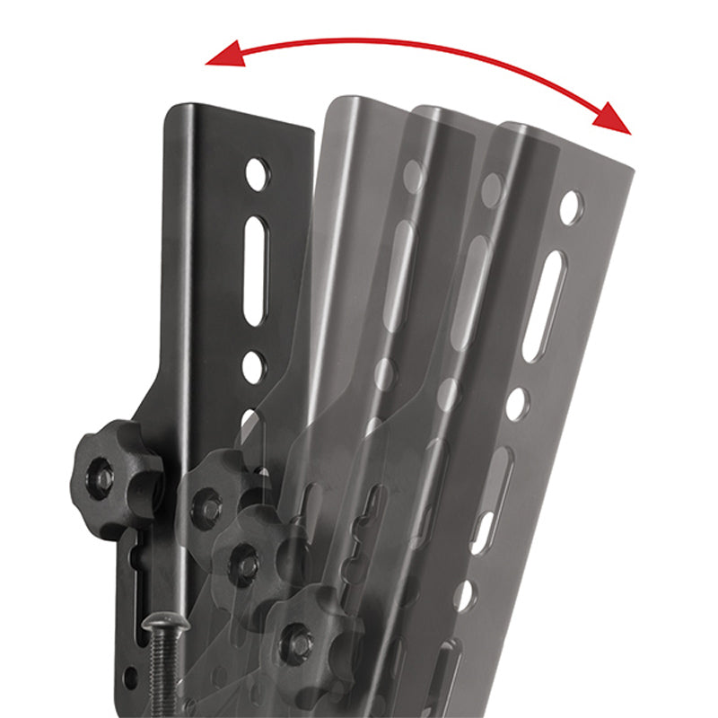 B-Tech System X TV Interface Arms BT8390-VESA400T/B, display bracket progressive tilt-range demonstration