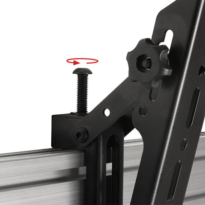 B-Tech System X TV Interface Arms BT8390-VESA400T/B, display bracket tilt-adjustment screw close-up