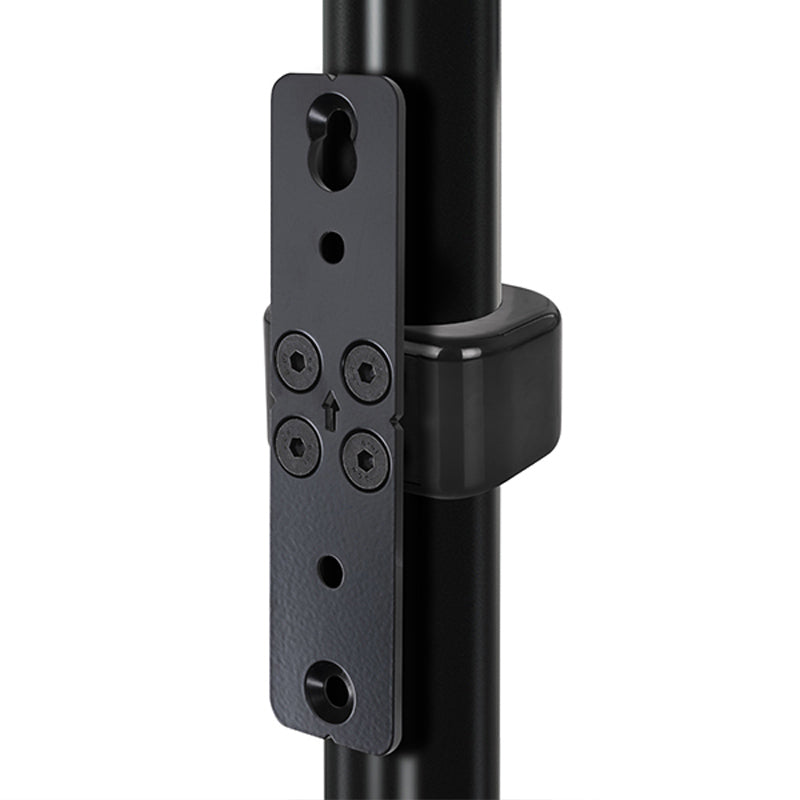 B-Tech System X Rail Mounting Bracket BT8390-WFK1/B, accessory mounting plate installed on vertical post