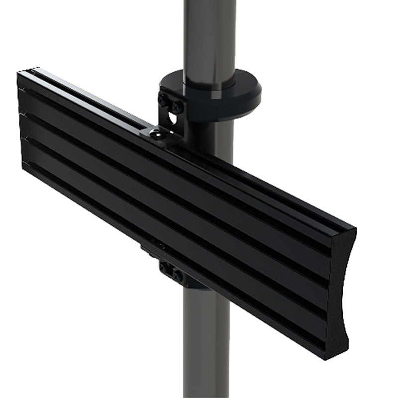 B-Tech System X Rail Mounting Bracket BT8390-WFK8/B, pole-mount display bracket front angled view