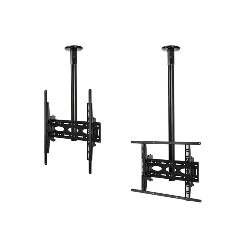 B-Tech Large Universal TV Ceiling Mount BT8424-300/B, dual-display ceiling mount front view