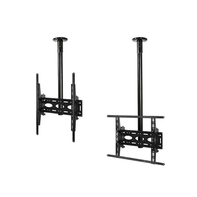 B-Tech Large Universal TV Ceiling Mount BT8424-300/B, dual-display ceiling mount front view