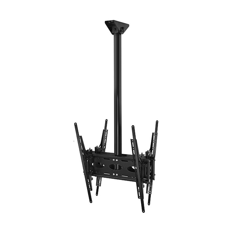B-Tech Back-to-Back Universal TV Ceiling Mount BT8428-300/B, ceiling-mounted dual-display bracket in a front view