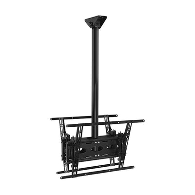 B-Tech Back-to-Back Universal TV Ceiling Mount BT8428-300/B, ceiling-mounted dual-display bracket in a front view