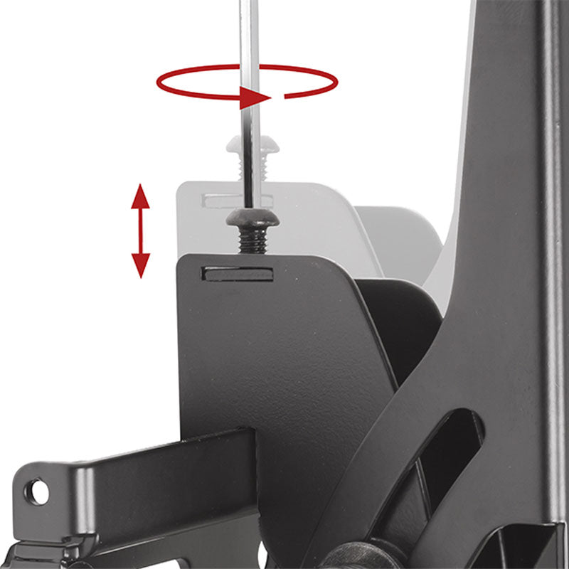 B-Tech Large Tilt TV Wall Mount BT8431/B, wall mount vertical adjustment screw in close-up
