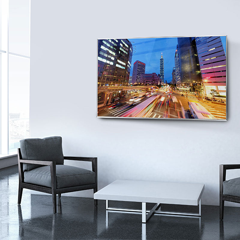 B-Tech Large Tilt TV Wall Mount BT8431/B, wall-mounted television installed in a modern lobby