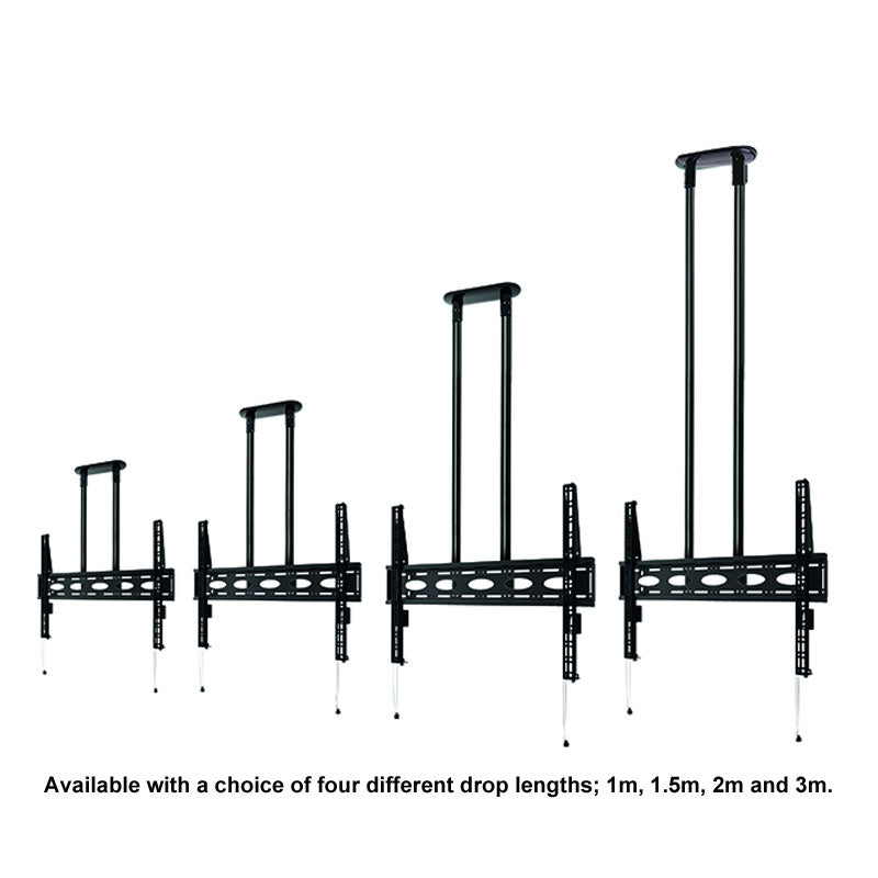 B-Tech XL Universal TV Ceiling Mount BT8448-300/BB, ceiling display mount pole length options