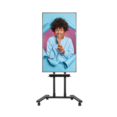 B-Tech Large Universal TV Cart BT8504/BB, portrait display cart front view