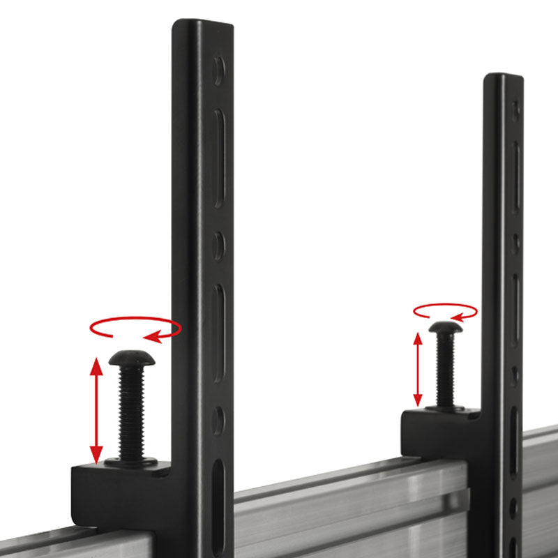 B-Tech Universal Dual Screen VC Cart BT8514/WW, floor display stand height adjustment bolts detail