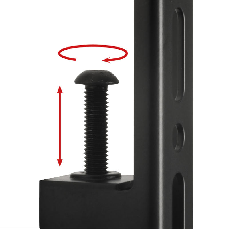 B-Tech Universal Dual Screen VC Cart BT8516/B, speaker stand height-adjustment screw detail