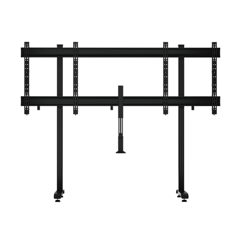 B-Tech XL Universal Dual Screen VC Stand BT8527/B, dual-display floor stand frame front view