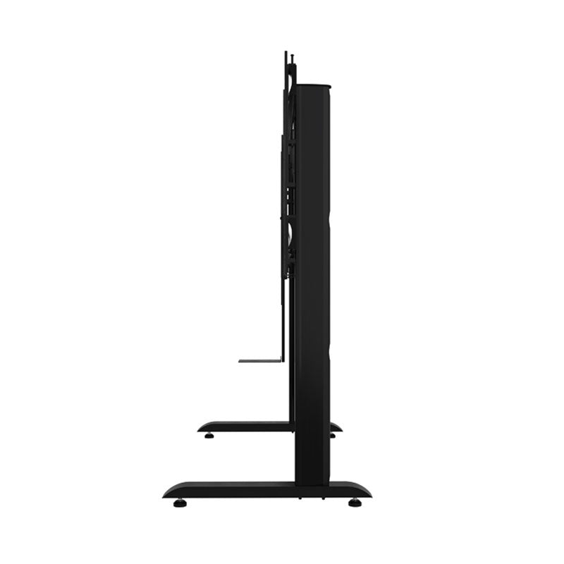 B-Tech XL Universal Dual Screen VC Stand BT8527/B, dual-display floor stand side view
