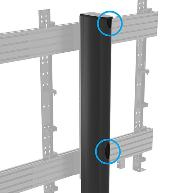 B-Tech XL Universal Dual Screen VC Stand BT8527/B, display rail mounting detail