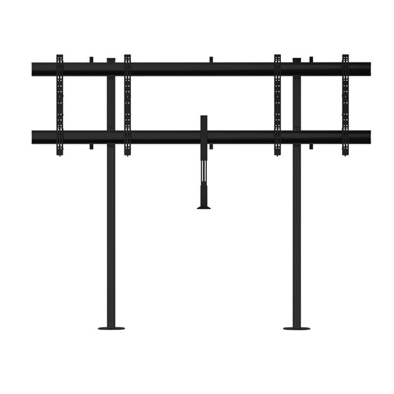 B-Tech XXL Bolt-Down Dual Screen VC Stand BT8538/BB, dual-display lift frame front view