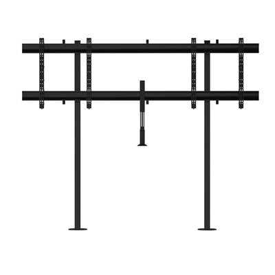 B-Tech XXL Bolt-Down Dual Screen VC Stand BT8538/BB, dual-display lift frame front view