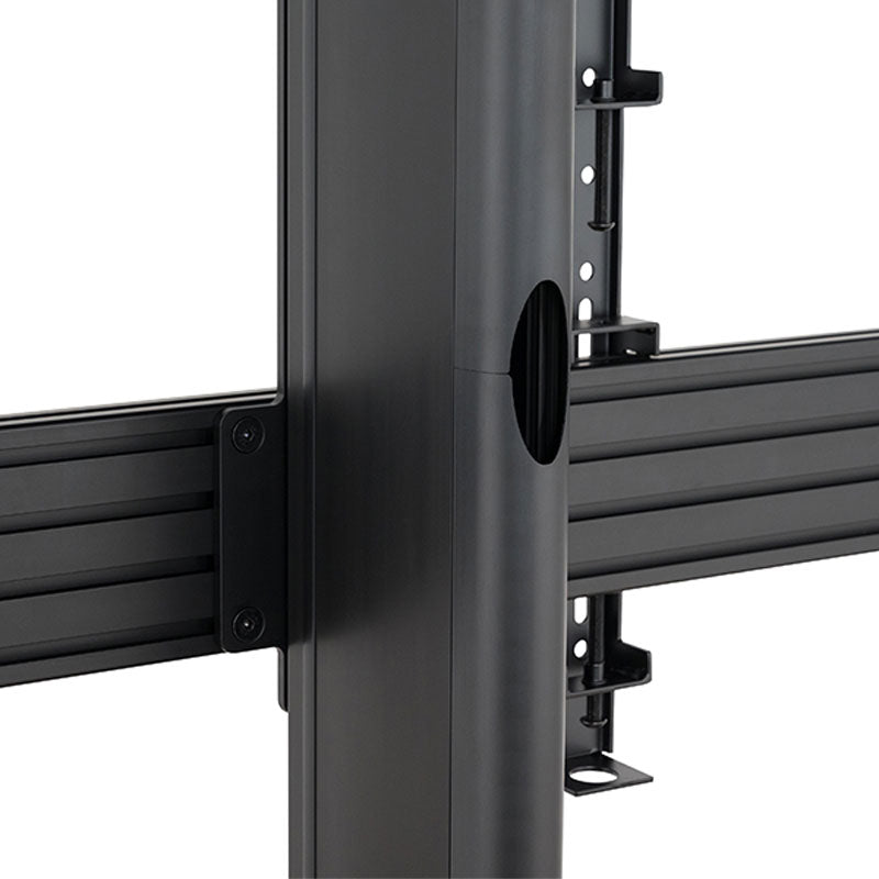B-Tech XXL Bolt-Down Dual Screen VC Stand BT8538/BB, mobile stand rail-to-column connection detail